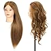 Mannequin Head Human Hair 85% Real Hair Practice Head Cosmetology Manikin Doll Head for Hair Styling 22 Inch Braiding Manikin Head with Clamp Stand
