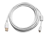 Monoprice 15-Feet USB 2.0 A Male to Micro 5pin Male 28/24AWG Cable with Ferrite Core (Gold Plated), White (108643)