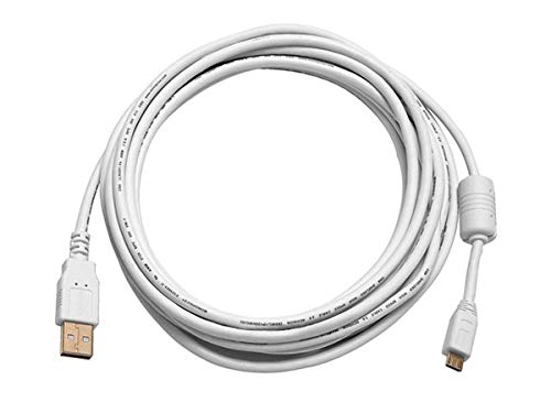 Monoprice USB 2.0 Cable - 15 Feet - White | USB Type-A Male to USB Micro-B Male 5-Pin, 28/24AWG, Gold Plated- Pack of 1