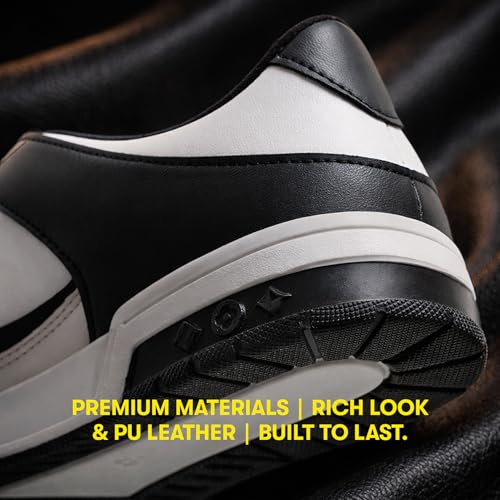 Image of Superdog Men Dogs M11 /M12 Monochrome Classic Sneakers | Everyday Casual Shoes | 5-Layer Hexa-Cushion Comfortable Walking Footwear with Wide Toe Box & Anti-Slip Sole | Lace-Up Style