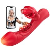 Dildo Vibrator Sex Spielzeug für die Frau, AI App Steuerbar G Punkt Vibration für Frauen mit 9 Klopf & 8 Leck & Lutschen & Vibrationmodi 4 in 1 Vibratorensets für Frauen Klitoris Stimulator, Sex Toys