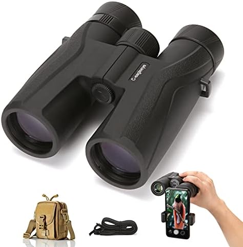 C-eagleEye 10x42 Binoculars for Adults Bird Watching, Hunting, Travel, Sports, Ipx7 Professional Waterproof & Fog-Proof,with 23mm Big Eyepiece Bak4 Lens,Includes Bags,Strap,Phone Adapter,Black