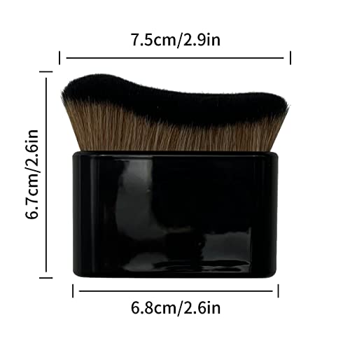 zhuohai 2PCS Body Tanning Brush Siren Makeup Brush ，Large Kabuki Foundation Body Makeup Brush for Fake Tan Face,Body & Leg Makeup(Matte Black)