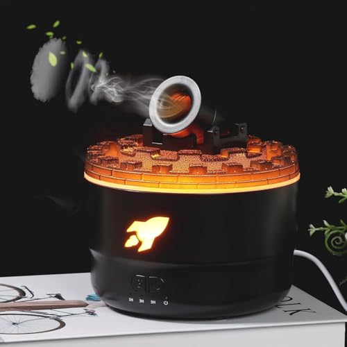 Image of Cannon Blast Aroma Humidifier 2 Spray Modes Humidifier Desktop with 7 Colors LED Light and Timer,280ML Creative Turret Mist Auto Shut Off Aromatherapy Diffuser for Bedroom, Home, Desk (BLACK)