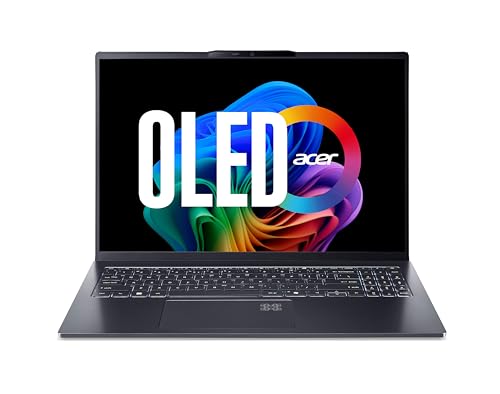 Acer Swift Go 16 AI OLED (SFG16-61-R5CB) KI Laptop, Copilot+ PC, 16' WUXGA+ OLED 120Hz Display, AMD Ryzen Al 7 350,. 32 GB RAM, 1 TB SSD, AMD Radeon 860M, Windows 11, QWERTZ Tastatur, grau