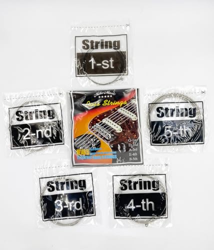 Bass Guitar Strings 5 Strings Electric Bass Strings Nickel Alloy Wound Guitar String 40-125 Gauge (5-String Bass Guitar String Sets)