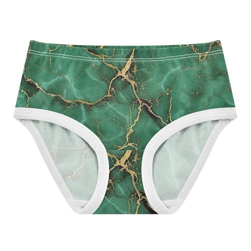 Cotton Girls Underwear Toddlers Emerald Green Marble Gold Veins Girl Panties Cute Funny Kids Undies Briefs 2t