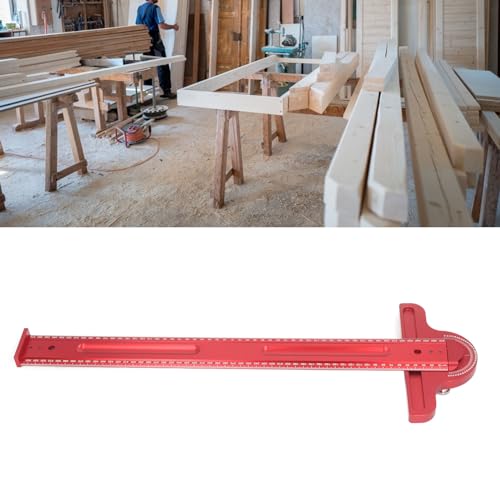 FTVOGUE Woodworking T Square Ruler Rotating Angle Ruler Scribing 550mm 0 to 180 Degree Angle Finder Aluminum Alloy for Carpenter Work Layout Measuring Tools, Versatile Tool, - Image 5