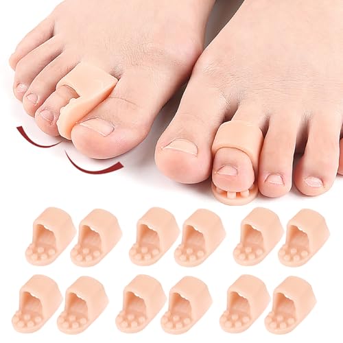 Jrery-KEY Hammertoe Corrector & Gel Toe Splints (6 Pairs) - Soft Toe Straighteners for Bent