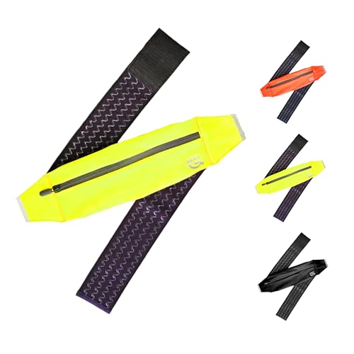 ARKY ランニングポーチ ウエストバッグ 軽量 防水 防汗 揺れ防止 仕切りポケット付き スマホ・鍵・カード対応 ユニセックス ジョギングやアウトドアに (黄色)