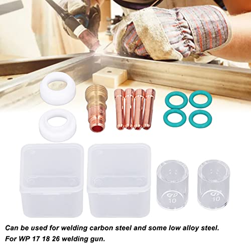 Kit de acessórios de soldagem TIG, copo de vidro de soldador fácil instalação PTFE capa frontal 13 p
