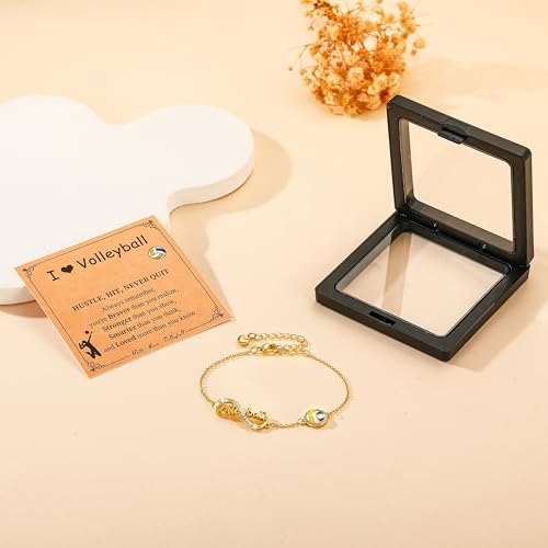 Image of Softball /Volleyball /Soccer /Basketball Bracelet for Girls Teen Women,14K Gold Plated Infinity Charm Link Bracelet Sports Accessories Jewelry Gifts for Lovers Players Team Coach