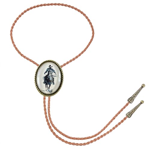 Image of Jeilwiy Bolo Tie for Men Western Cowboy Gothic Bolo Tie Necklace Halloween | Glow in Dark Bolo Tie for Men Women, 3D Halloween Bolo Tie, Gothic Western Ties, String Ties for Men Rodeo Leather Necktie