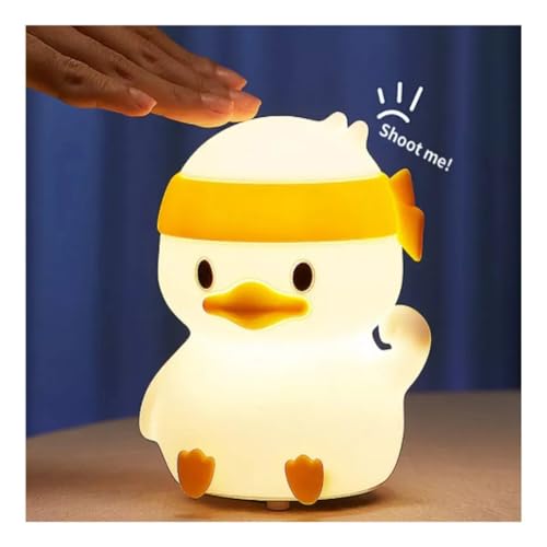 Image of GITGRNTH Rechargeable Silicone Cloud Night Light for Kids | Fighting Duck Design | Color-Changing LED Lamp | Cute Room Decor & Gift for Toddlers, Teens, Valentine's Day | Soft Eye-Safe Light
