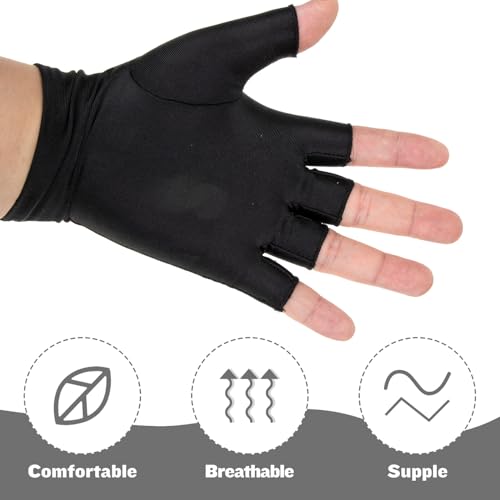 Guantes de protección solar mujer sin dedos material transpirable elástico multicolor 2