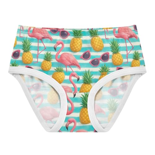 Joisal Pink Flamingos Pineapples Toddler Underwear Floral 2t Cotton Panties Little Girl Print Underpants Briefs