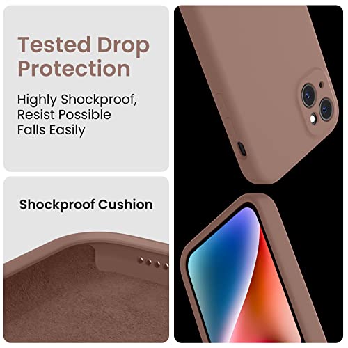 Image of FireNova Designed for iPhone 13 Case, Silicone Upgraded [Camera Protection] Phone Case, Soft Anti-Scratch Microfiber Lining Inside, 6.1 inch, Light Brown