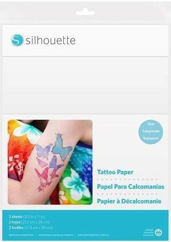 Silhouette America Temporary Tattoo Paper - Custom Designs with Silhouette Machine Print & Cut - Inkjet Printable Tattoo Paper, Easy Application/Removal - For Kids, Events, Promotions - 2 Pack, White