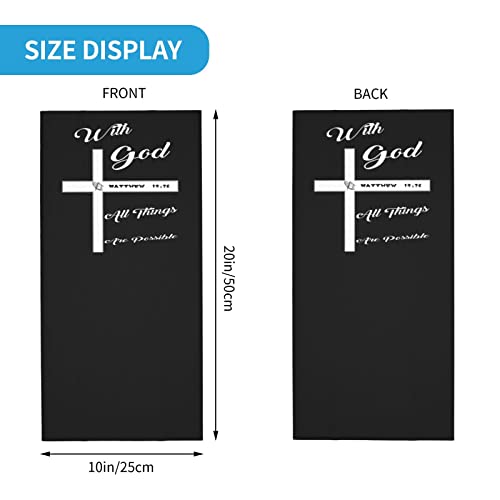 Christian Faith Jesus-with God All Things are Possible Seamless Neck Gaiter Face Mask Seamless UV Protection Shield Scarf Bandana for Motorcycle Cycling Riding Running Headbands White2