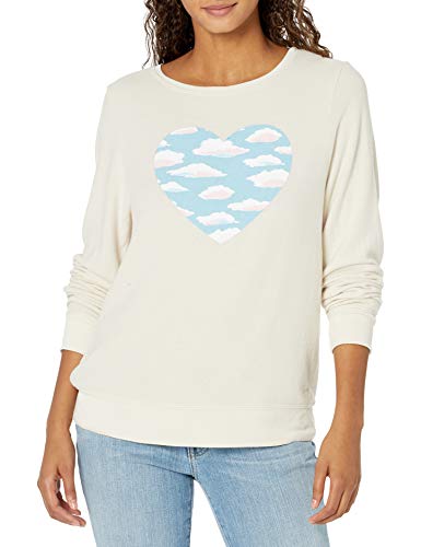 Wildfox Women's Baggy Beach Long Sleeve Pullover Sweatshirt, Salt, Medium