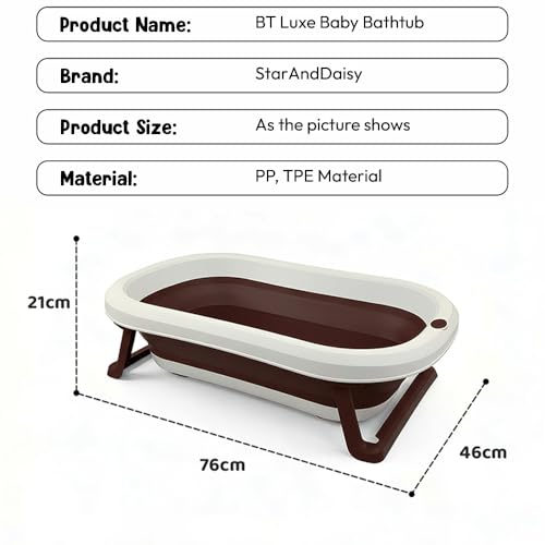 Image of StarAndDaisy Baby Bath Tub for 0 to 5 Years /Bath Tub for Kids 0-3 Years, Tub for Girls & Boys with oldable Legs, Easy to Store -Brown