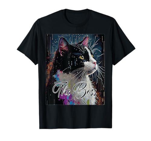 Boss Tuxedo Cat Lovers - Camiseta divertida para regalo de mamá y papá Camiseta