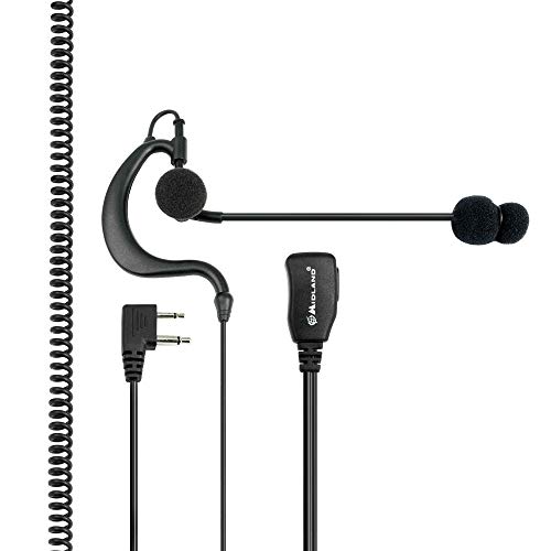 con braccetto regolabile Midland ABM Microfono Auricolare con Braccetto Regolabile, Nero