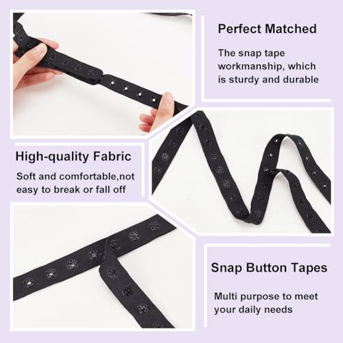 BENECREAT 5 Yards Snap Button Tape - Image 4