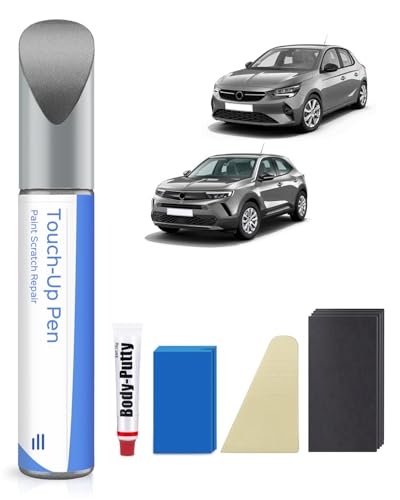 G4I/KCA/10K - Kit de retoque de pintura de cuarzo profundo para Opel gris metalizado/cuarzo plateado