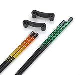 Anime Sticks - Tanjiro & Zenitsu Set of 2 Fiberglass Chopstick Pairs with Stands - 24cm Long