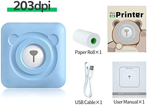 Mini Printer, Portable Printer Wireless Bluetooth Mobile Thermal Printer, Pocket Photo Printer with 1 Roll Printing Paper for Android iOS Smartphone, Inkless Sticker Printer for Label Receipt Photo
