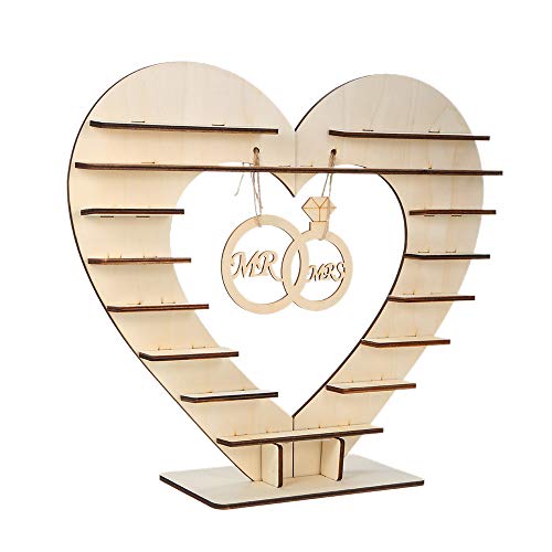 Baugger - De madeira Mr & Mrs Heart Sign Casamento Chocolate Stand Display Doces Cupcake Sobremesas