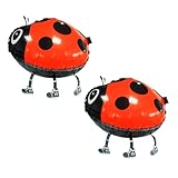 2pcs Ladybug Walking Balloons: Animal Foil Balloon Walkers with Feet - Cute Beetle Cartoon Air Decor for Birthday Party, Baby Shower and Garden Theme Decoration