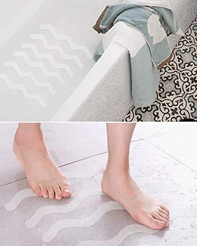 Abinlin 24 Pcs Non Slip Bathtub Stickers, Shower Floor Non Slip Stickers For Adults, Anti Slip Bath Accessories Wall Sticker (Clear) #TOP1