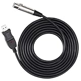 USB-XLRマイクロフォンケーブル 3MケーブルPCマイク用 スタジオ録音 カラオケ USB-XLR変換ケーブル