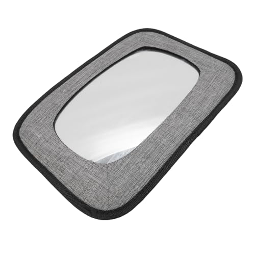 Brrnoo Espejo Trasero del Espejo del Asiento para Bebés para Niños Pequeños, con la Fijación de Doble Correa, la Vista de Tela Inhatil de 12.2 X 8.7 Pulgadas