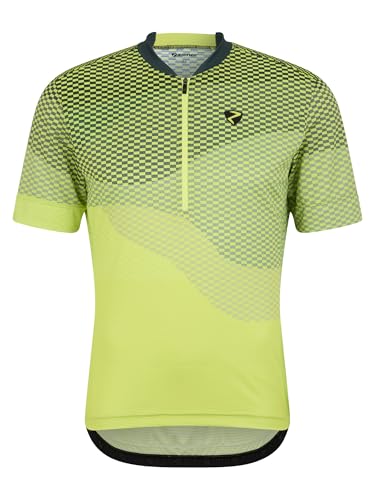Ziener Nemic - Maillot de Ciclismo para Hombre, de montaña, de Carreras, Transpirable, de Secado rápido, elástico, Manga Corta, Color Amarillo limón, Talla 60