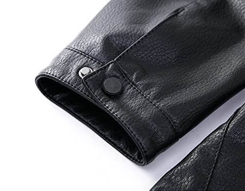 Casacos de Couro Masculino Moda Quente Gola Alta Casaco de Motocicleta Com Zíper Inteiro Vintage Man