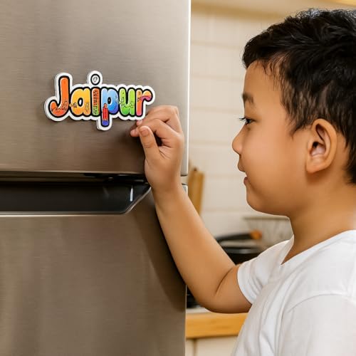 Image of Naxon Jaipur City Theme Souvenir Wooden Fridge Magnet for Refrigerator - Printed Fridge Magnet for Kitchen & Home Decor | Perfect Souvenir Gift | Size 3x3 in | Pack of 1