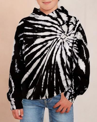 Image of GAMISOTE Unisex Kids Tie Dye Sweatshirt Boys Girls Hooded Kangaroo Pocket Pullover Hoodies