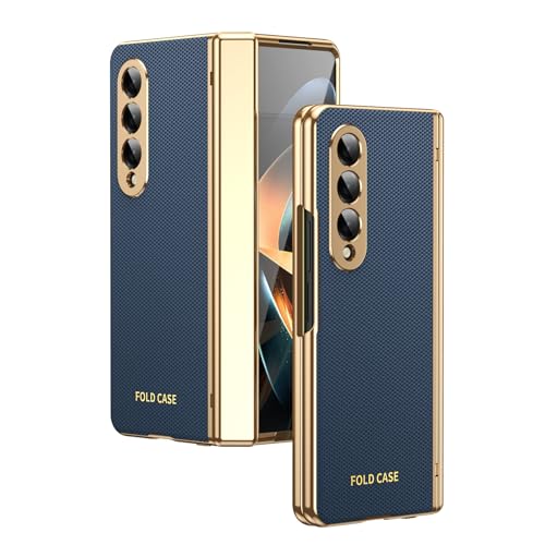 Coque compatible avec Samsung Galaxy Z Fold 3 antichoc rigide fine avec film écran bleu