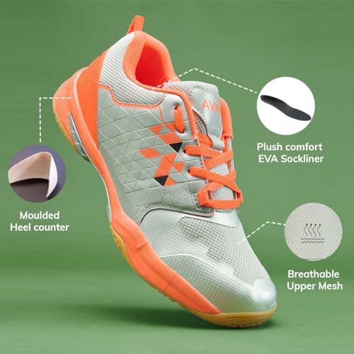 Image of AVANT Men's FluidX 2.0 Badminton Shoes - Non Marking, Anti Skid Rubber Outsoles, Lightweight, Indoor Sports Shoes