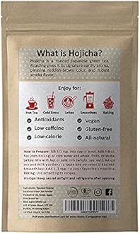 Matcha Moon Organic Hojicha Powder | Japanese Roasted Green Tea from Uji, Kyoto, Japan | Unsweetened, Low Caffeine Matcha-Style Tea – 100g Resealable Bag