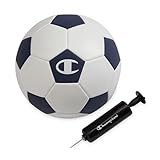Champion Prodigy Soccer Ball (Size 4, White/Medieval Blue) β Matte Finish, 32-Panel Design, Enhanced Control, PVC Cover & Butyl Bladder, for Indoor & Outdoor Training, Includes 6" Pump
