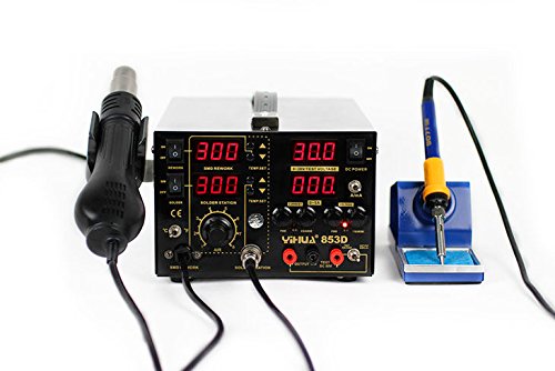 Infocoste - Estação de soldagem SMD ar quente e fonte de alimentação 5 a yi