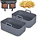 Produktbild Disnace 2 Stücke Silikontopf Set für Ninjas Dual Air Fryer, Air Fryer Silicone Pot, Heißluftfritteuse Zubehör Ersatz für Papiereinlagen, Wiederverwendbare Doppelkorb Luftfritteusen (Gris)