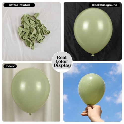 Image of Togvu Sage Green Balloons, 50Pack 5 Inch Small Mini Light Green Latex Party Balloons for Safari Woodland Baby Shower Jungle Birthday Bridal Shower Boho Wedding Decorations Supplies