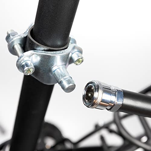 DRULINE Fahrrad Hundeleine - Fahrrad Abstandhalter - Fahrradhalter - Stahl Silber/schwarz/Nylon - ca. 125 cm - Schnellbefestigungsmechanismus - inkl. Befestigungsmaterial