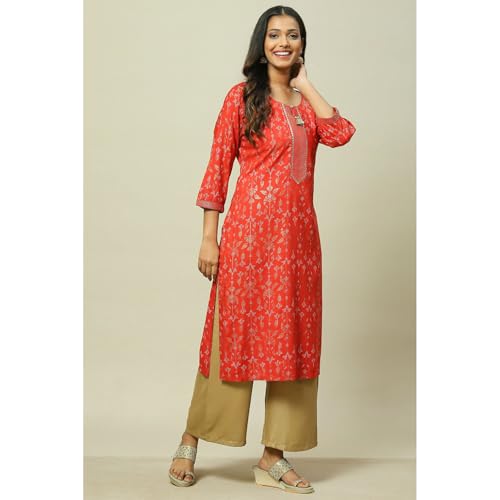Image of Rangriti Women's Rayon Printed Regular Kurtas