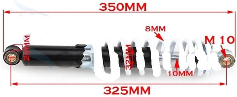 285mm 305mm 325mm Go Kart Buggy Quad Bike Parts Front Rear Spring Absorbers Suspension For 125cc 150cc 200cc 250cc ATV(325mm)